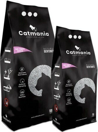 Catmania Bentonite Cat Litter Fine-Grained with Scent Baby Powder 5lt