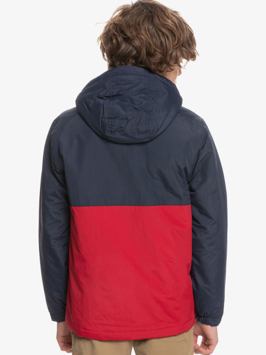 Tazawa Waterproof Kids Casual Short Coat with Hood Navy Blue