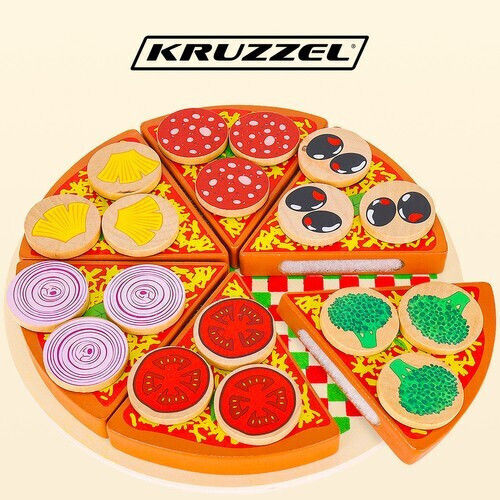 Kruzzel Pizza Set aus Holz 6Stück