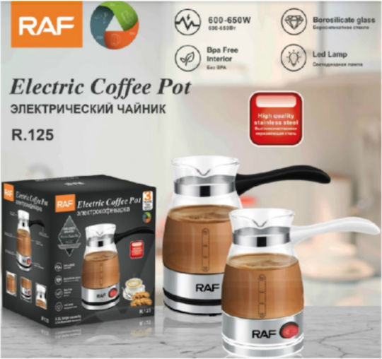 Raf R.125 Ηλεκτρικό Μπρίκι 600W με Χωρητικότητα 500ml Μαύρο