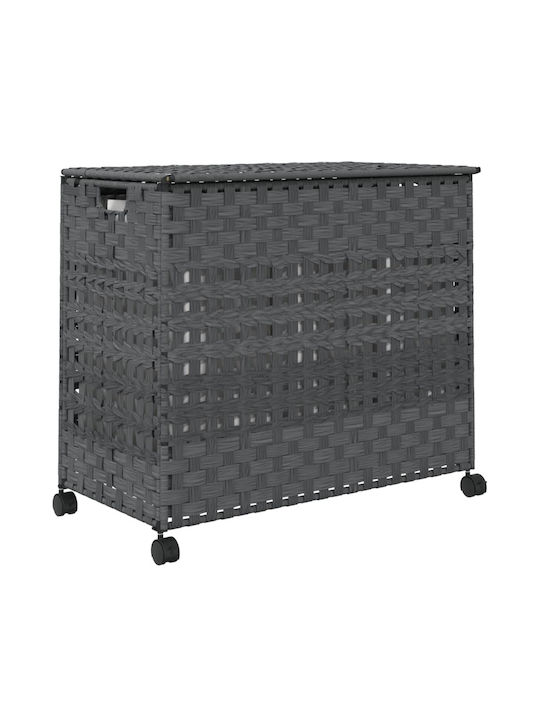 vidaXL Coș De Rufe Din Țesătură Pliabil Cu Capac 66x35x60 Cm Gri