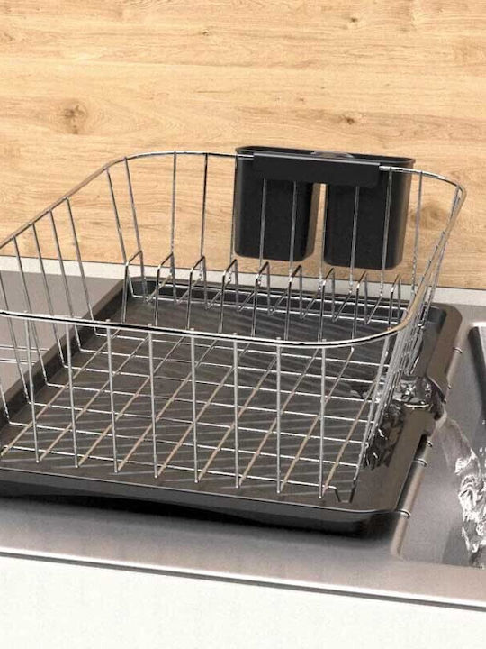 Tekno-Tel Dish Drainer from Stainless Steel in Black Color 45x31x15cm