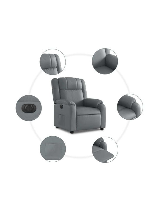 Фотьойл Relax С поставка за крака Сив 77x95x99см