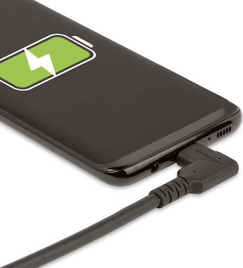 StarTech Angle (90°) USB 2.0 Cable USB-C male - USB-C 100W PD Μαύρο 2m RUSB315CC2MBR
