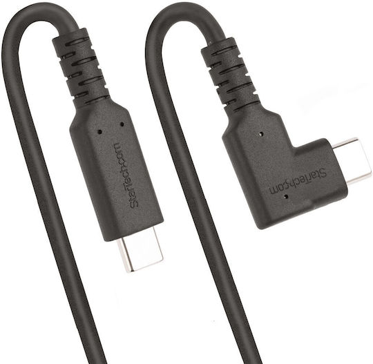StarTech Angle (90°) USB 2.0 Cable USB-C male - USB-C 100W PD Μαύρο 2m RUSB315CC2MBR