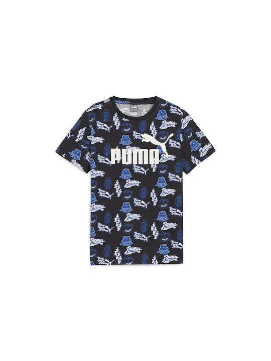 Puma Kinder-T-Shirt Blau Aop Tee