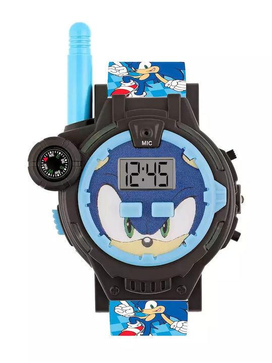 Disney Ceas digital pentru copii Sonic cu curea din cauciuc/plastic Albastru