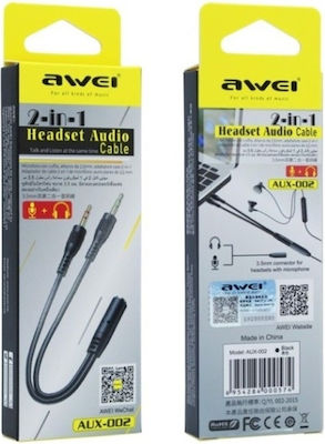 Awei 3.5mm female - 3.5mm female Cable Black 0.195m (888124)