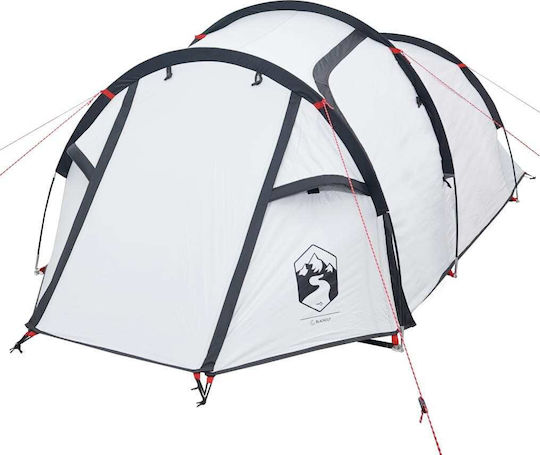 vidaXL Summer Camping Tent Tunnel White with Double Cloth for 3 People 370x185x108cm