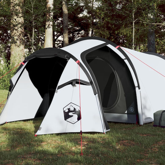 vidaXL Summer Camping Tent Tunnel White with Double Cloth for 3 People 370x185x108cm
