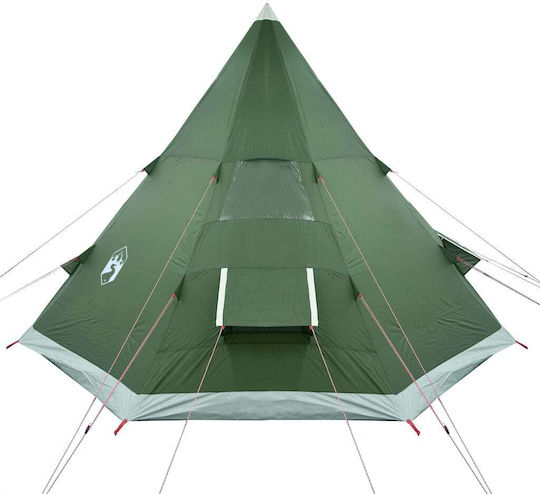 vidaXL Summer Camping Tent Teepee Green for 4 People 367x367x259cm