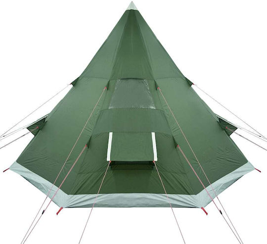 vidaXL Summer Camping Tent Teepee Green for 4 People 367x367x259cm