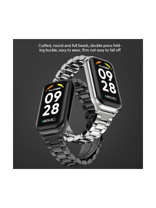 Mijobs Λουράκι Ανοξείδωτο Ατσάλι Γκρι (Xiaomi Smart Band 8 Active / Redmi Band 2)