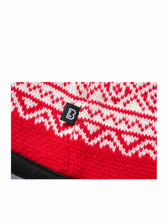 Beanie Unisex Σκούφος Πλεκτός σε Κόκκινο χρώμα