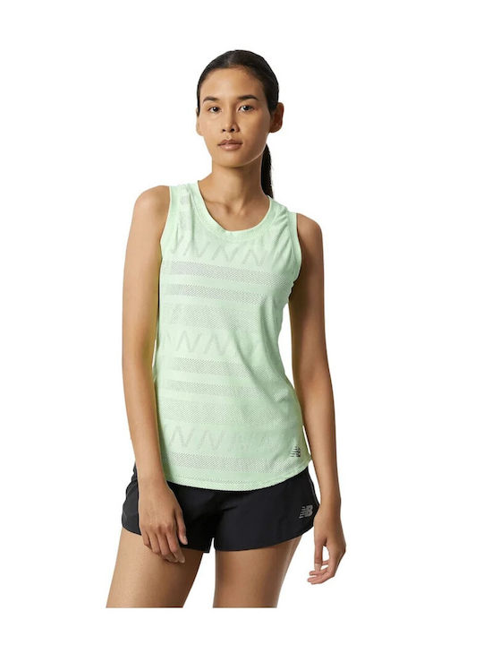 New Balance Γυναικεία Αθλητική Μπλούζα Αμάνικη Πράσινη