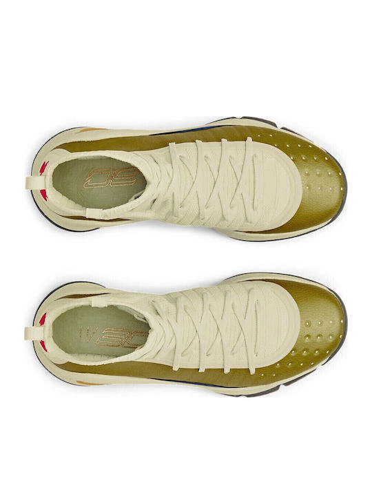 Curry 4 Hoch Basketballschuhe Gold
