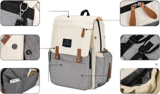 Queen Mother Diaper Bag Gray 44x38x14cm.