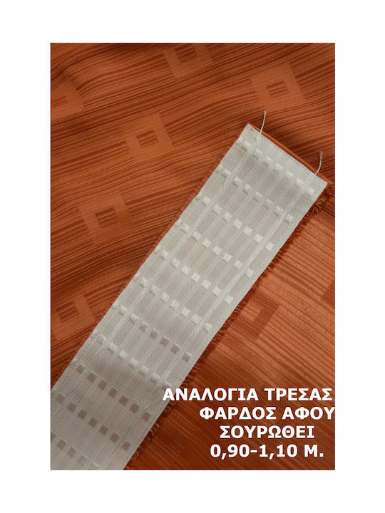 Decotelia Κουρτίνα με Τρέσα Πορτοκαλί 190x270εκ.