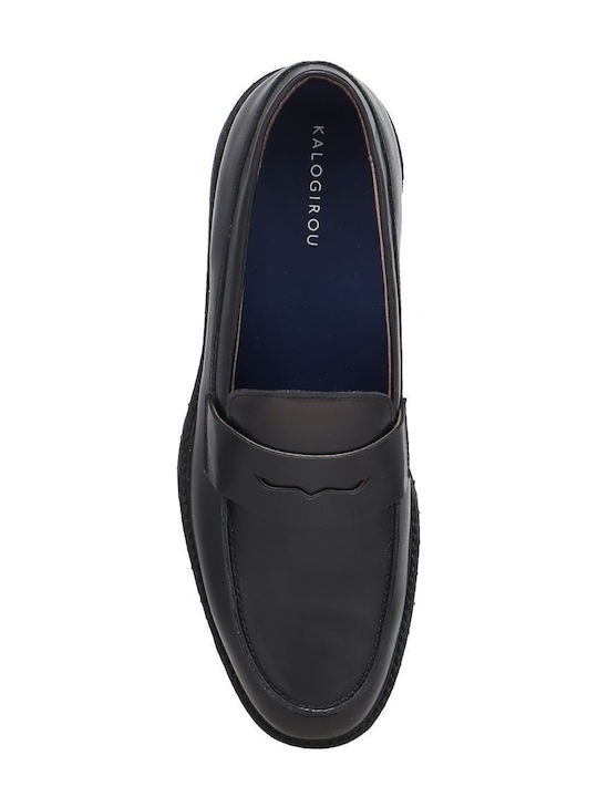 Δερμάτινα Ανδρικά Loafers σε Μαύρο Χρώμα
