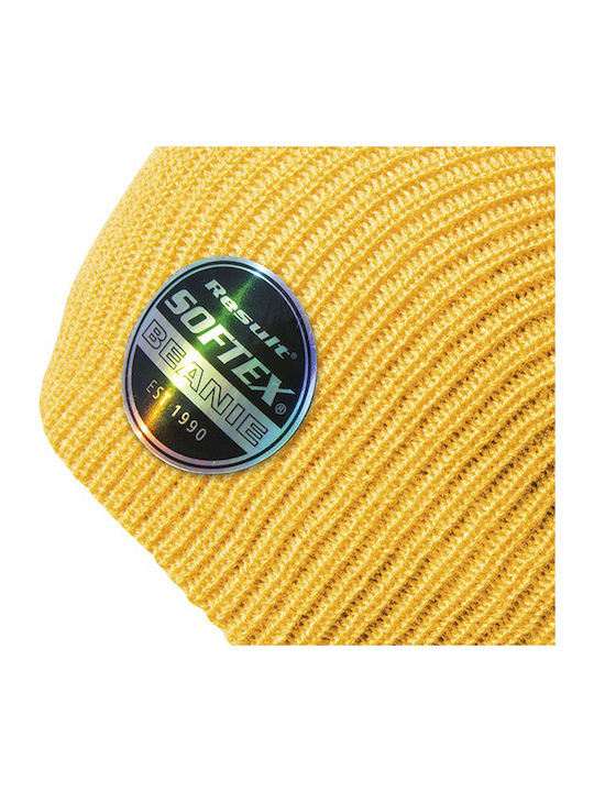Rc031x Beanie Unisex Beanie Knitted in Gold color