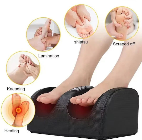 Health Electric Foot Massager Massage Device Shiatsu for the Legs with Infrared Heat Black