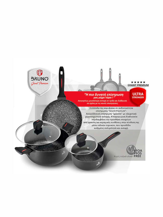 Bruno Granit Premium Tiefer Topf aus Aluminium 24cm