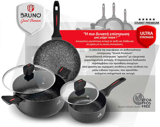 Bruno Granit Premium Tiefer Topf aus Aluminium 24cm