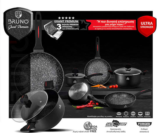 Bruno Granit Premium Tiefer Topf aus Aluminium 24cm