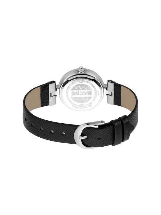 Just Cavalli Uhr mit Schwarz Lederarmband