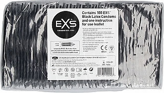 EXS Condoms Black Latex 100pcs 54mm Thin for Natural Feeling Natural