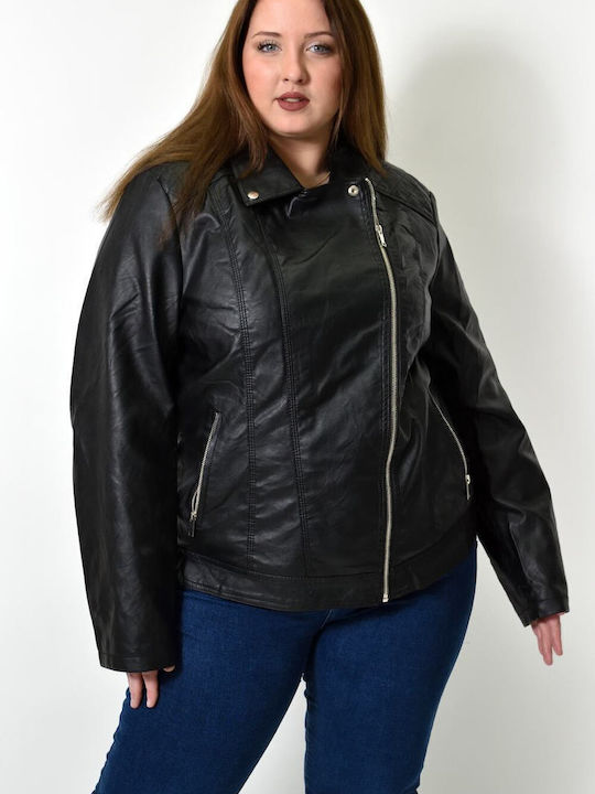 Potre Γυναικείο Biker Jacket Μαύρο