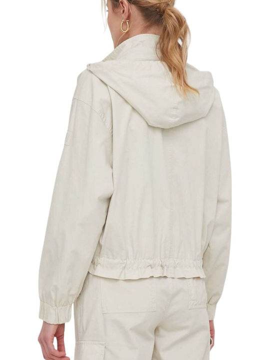 DKNY Women's Short Lifestyle Jacket for Winter Beige