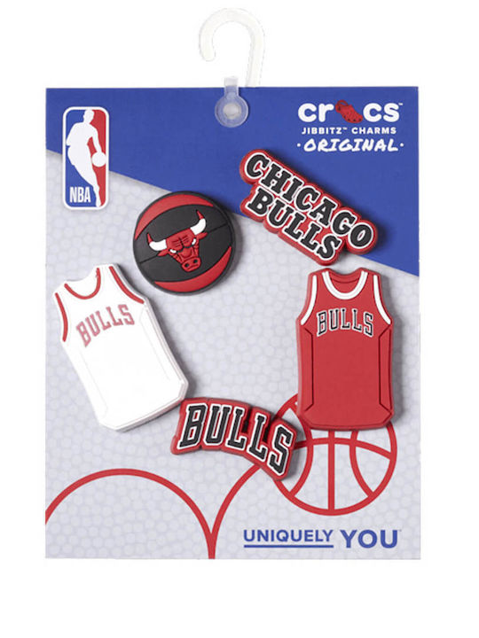 Crocs Jibbitz Charms NBA Chicago Bulls Rote 5 Stück