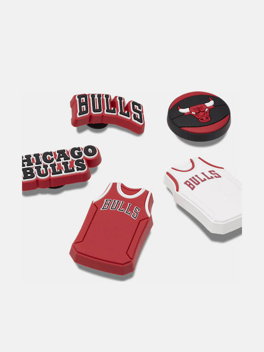 Crocs Jibbitz Charms NBA Chicago Bulls Rote 5 Stück