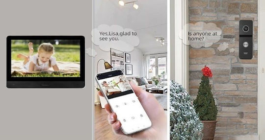 Joytimer Wireless Video Intercom Set Wi-Fi Black