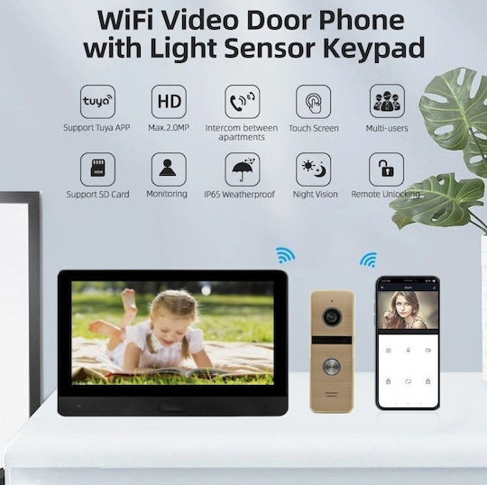 Joytimer Wireless Video Intercom Set Wi-Fi 66833B 64207AG Black