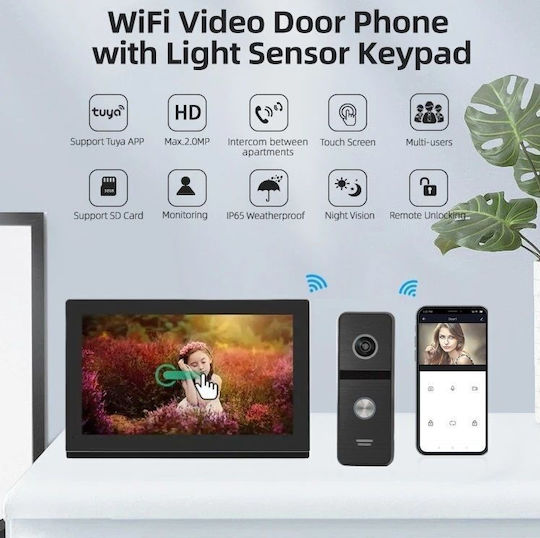Joytimer Wireless Video Intercom Set Black