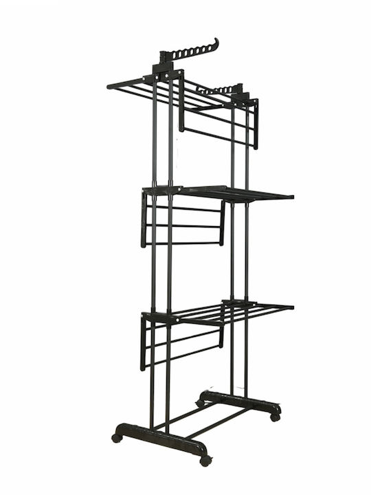 Herzberg Stainless Steel Folding Floor Clothes Drying Rack 126x64cm