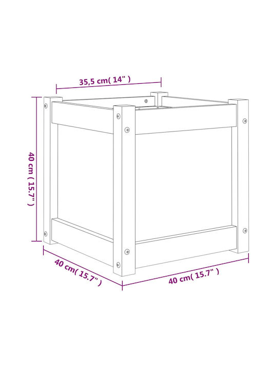 vidaXL Кутия за саксии Дърво Кафяв 40x40x40см.