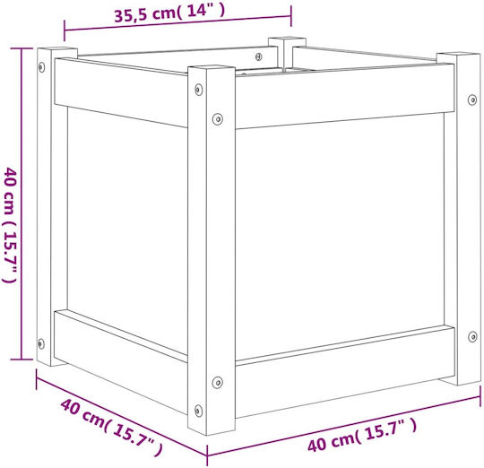 vidaXL Ζαρντινιέρα Ξύλινη Καφέ 40x40x40εκ.