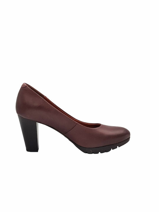 Desiree Shoes Anatomic Leather Burgundy Heels