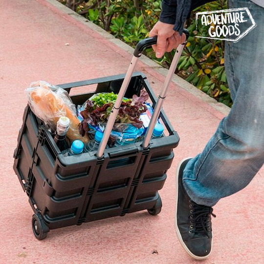 Shopping Trolley Black 38x30x36cm