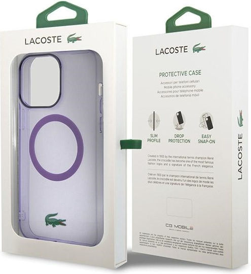 Lacoste Задна корица Пластмаса Лилав (iPhone 15 Pro)