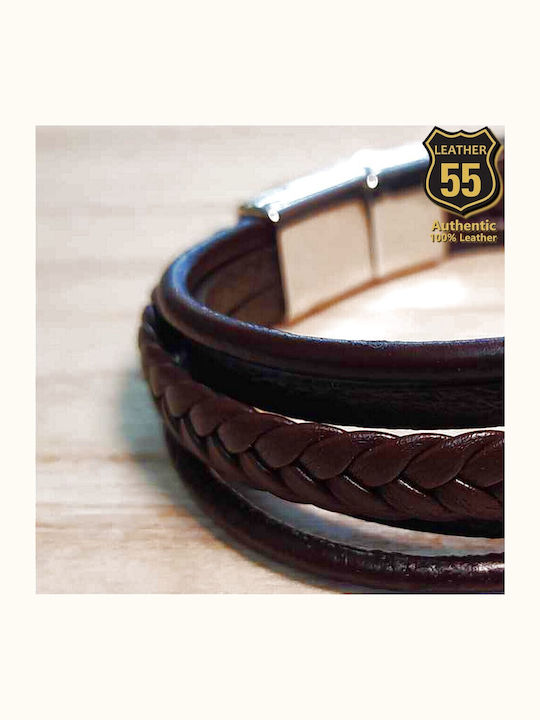 Leather 55 Ανδρικό Βραχιόλι από Δέρμα