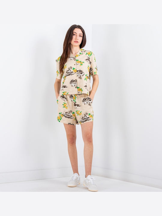 Femei Pantaloni scurți Beige Safar