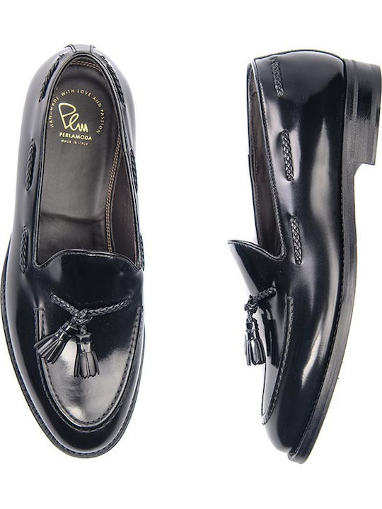 Leder Herren Mokassins in Schwarz Farbe