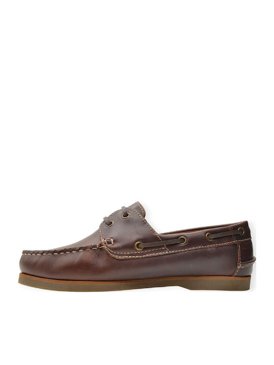 Δερμάτινα Ανδρικά Boat Shoes σε Καφέ Χρώμα