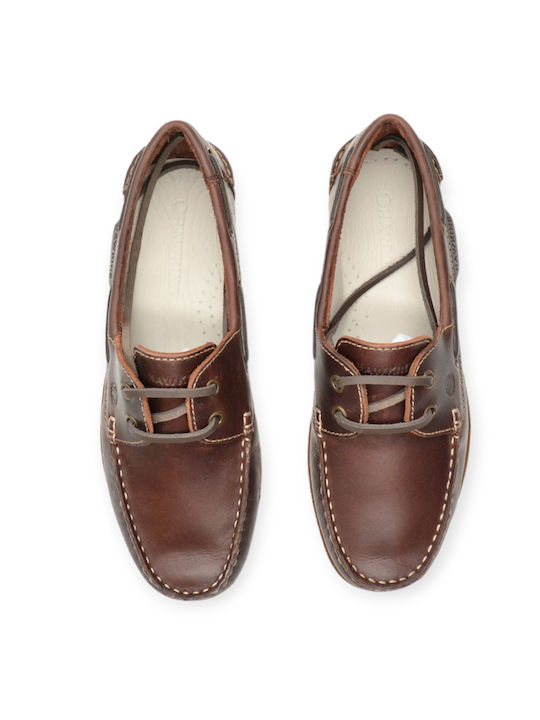 Men's Leather Boat Shoes Brown