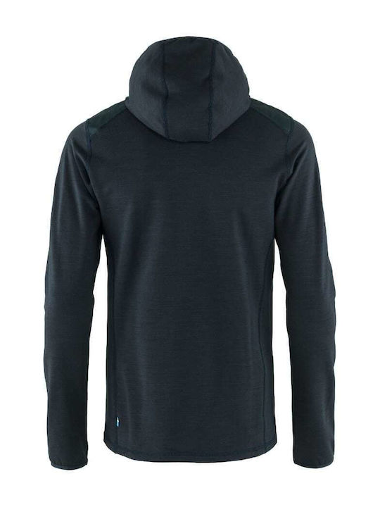 Keb Ανδρική Ζακέτα Fleece με Κουκούλα Black