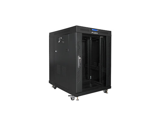 Lanberg Floor Rack Cabinet 15U 80x100x92.8cm Black FF01-8015-12BL